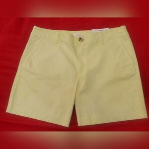 NWT Ann Taylor Loft 6" Cotton Shorts, Lovely Light Pastel Yellow, 12